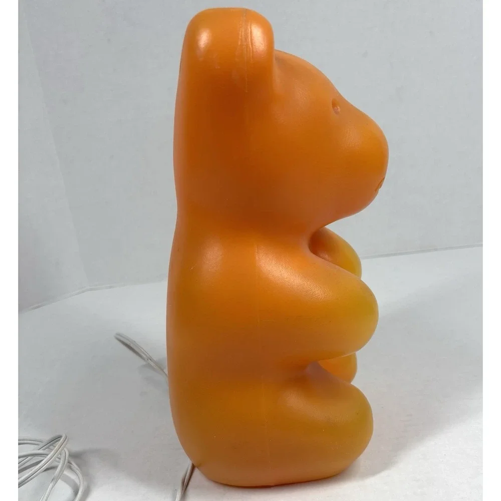 Rare‎ VTG Messow Heico Blow Mold Plastic Orange Gummy Bear Lamp Night Light '90s